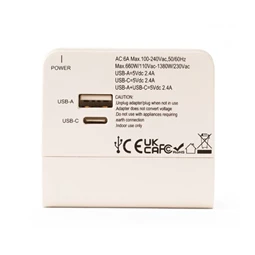 Utazó hálózati adapter USB-A USB-C csatlakozókkal 8,4x0,5 cm