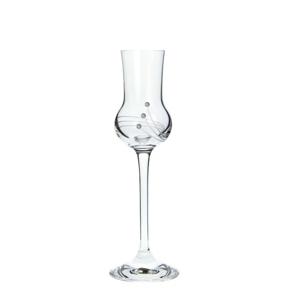 Üveg pohár Swarovski kristállyal Grappa 70 ml 18,8x6 cm S/6