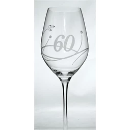 Boros pohár "Celebration 60 yr" felirattal, Swarovski kristállyal 360 ml 22,5x8 cm
