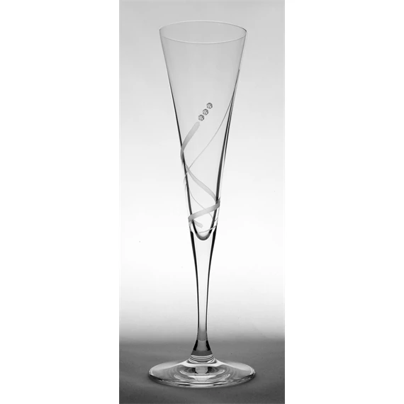 Pezsgős pohár Swarovski kristállyal 120 ml 23x6 cm S/6