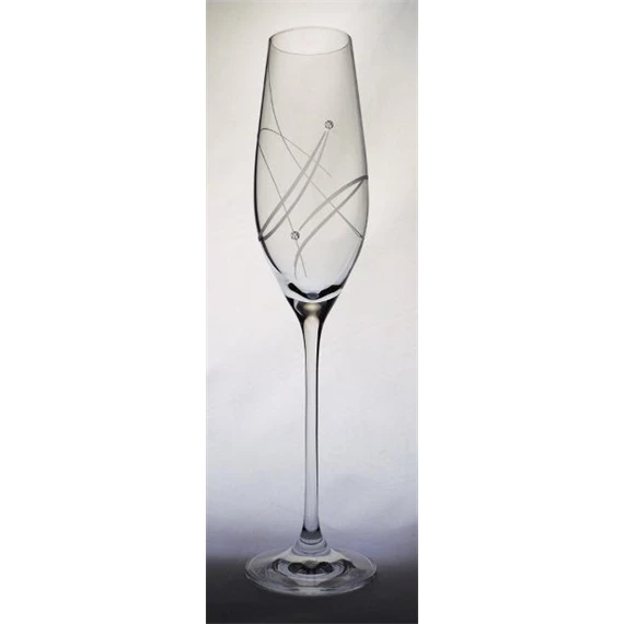 Pezsgős pohár Swarovski kristállyal 210 ml 26,3x6,6 cm S/2