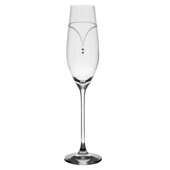 Pezsgős pohár Swarovski kristállyal 210 ml 26,3x6,6 cm S/2
