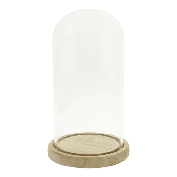 Üvegbúra fa alapon 10x20 cm