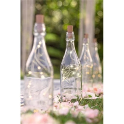 Üvegdugó LED világítással műanyag 197cm natúr