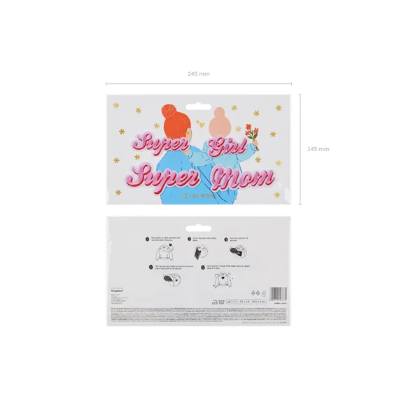 Vasalható matrica supermom, mix, 14x3,5-19,5x5 cm S/2