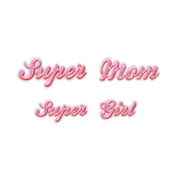 Vasalható matrica supermom, mix, 14x3,5-19,5x5 cm S/2