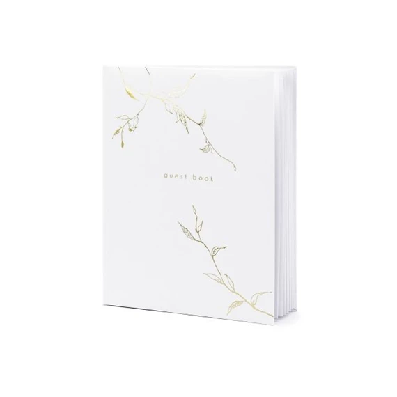 Vendégkönyv 22 oldalas 20x24,5 cm fehér,arany