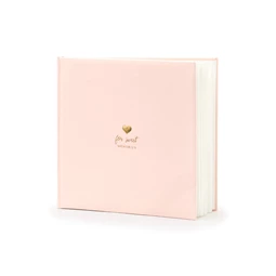 Vendégkönyv édes emlékekhez 20,5x20,5 cm púderrózsaszín 22 oldal