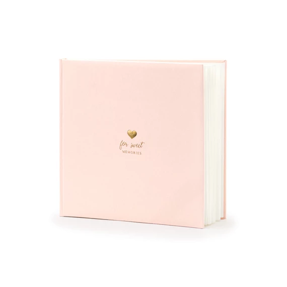 Vendégkönyv édes emlékekhez 20,5x20,5 cm púderrózsaszín 22 oldal