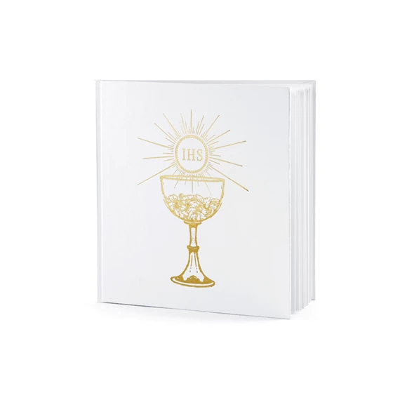 Vendégkönyv elsőáldozásra fehér gobelin 22 oldal