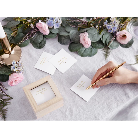 Vendégkönyv esküvői tanácsok doboz 9,5x9,5x6 cm lengyel nyelvű változat