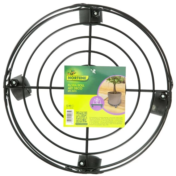 Virágalátét gurulós, levélmintával 32 cm