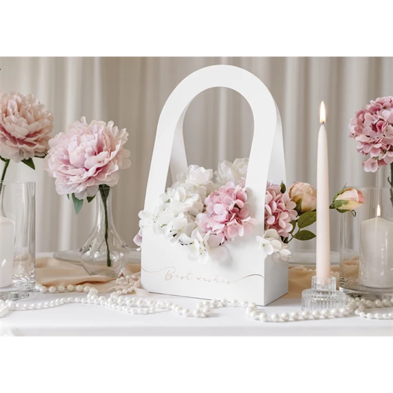 Virágdoboz legjobb kívánságok 21.6 x 11.7 x 38.5 cm fehér