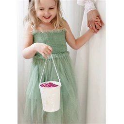 Vödör virágszirmokhoz, magasság kb. 13 cm, fehér