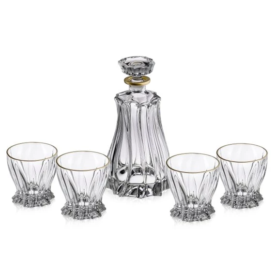 Whisky szett PLANTICA arany szegéllyel 25 cm S/7